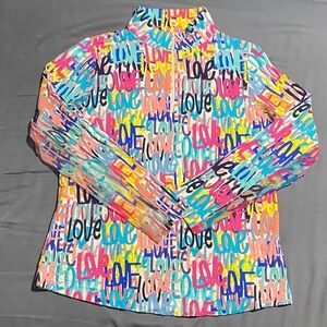 IBKUL Love Print UPF Mock